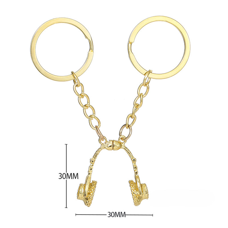 Wholesale Alloy Headphone Magnetic Stitching Couple Keychain