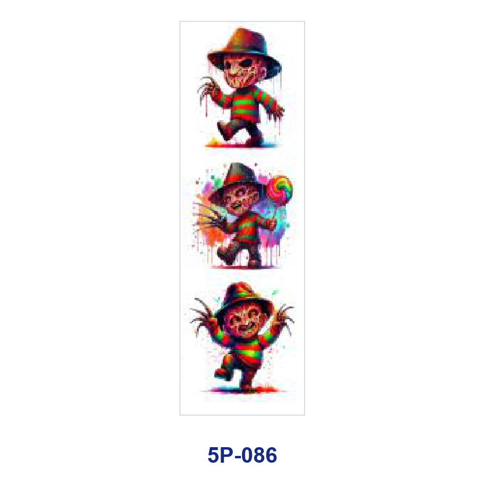 Wholesale 2/ 8/ 16pcs Vibrant Graffiti Christmas Ornament Dark Spooky Art Character Print Pen and Bookmark Stickers UV DTF Wraps OLY Exclusive