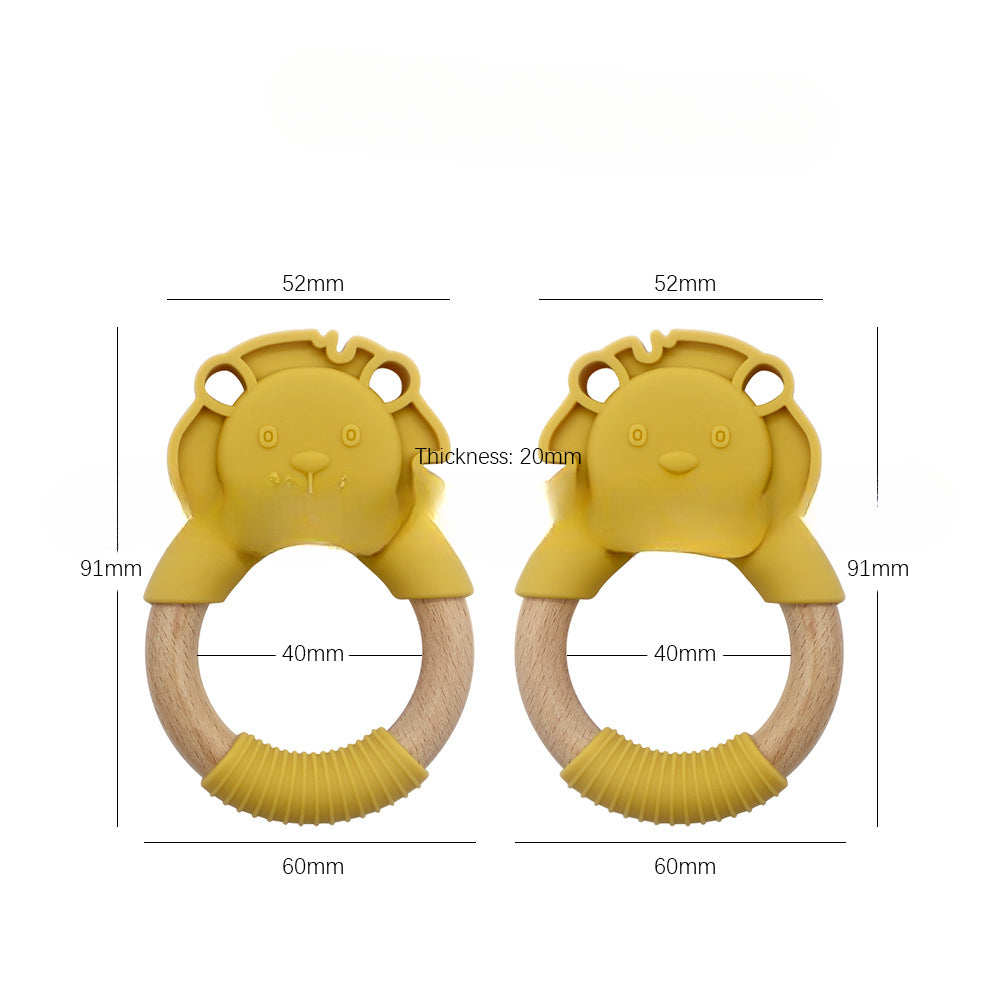 Wholesale 10PCS/PACK Silicone Half Wooden Ring Teething Stick Baby Teether