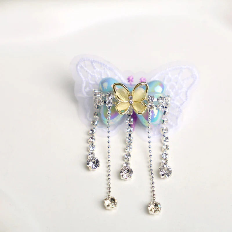 Wholesale 2pcs Fantasy Embroidery Bow Knots Pearl Plastic Beads