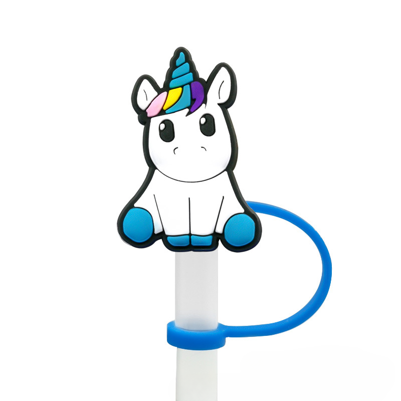 Wholesale 20PCS PVC Cute Unicorn Straw Tube Cap