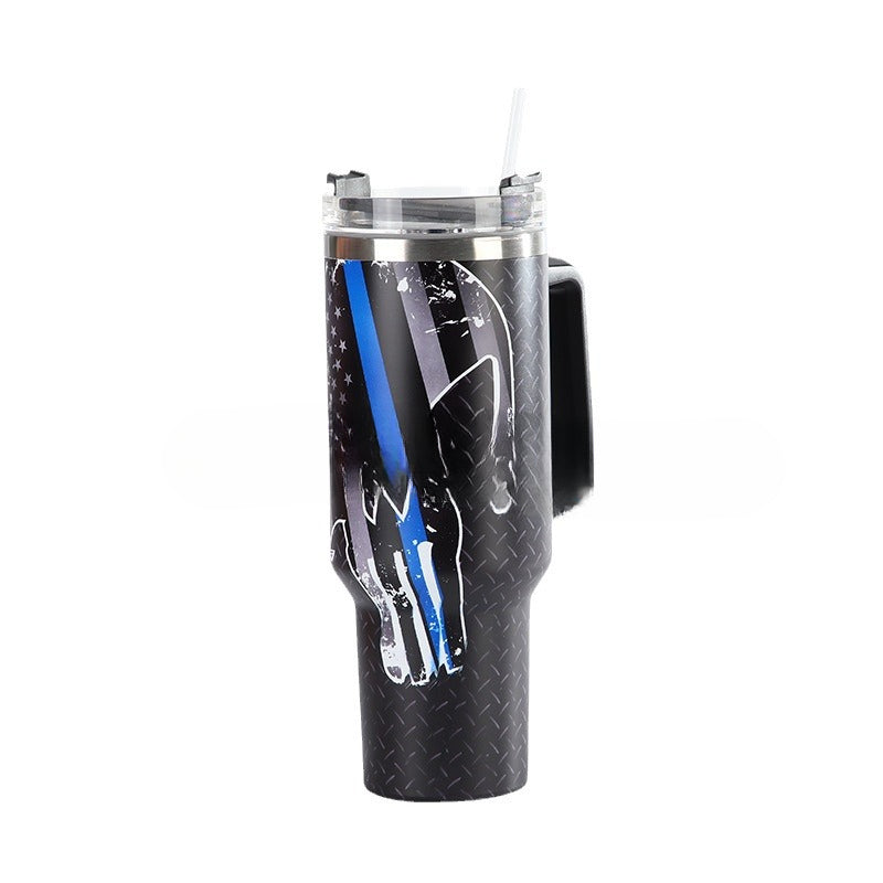 Wholesale 40oz Stars and Stripes Skull Series Handle Ice Bomber Cup