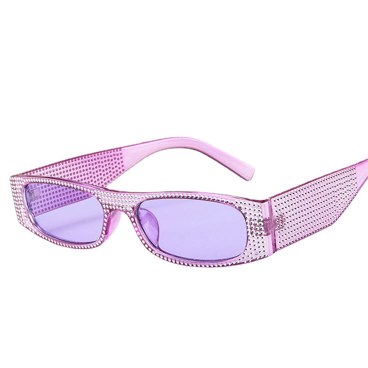 Wholesale PC Small Square Frame Diamond Sunglasses