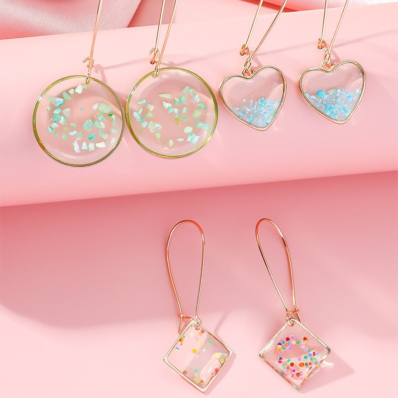 Wholesale Resin Dripping Retro Natural Dried Flower Earrings