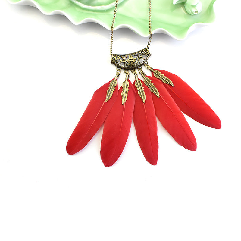 Wholesale Feather Indians Weave Chains of Vintage Leaf Sweaters