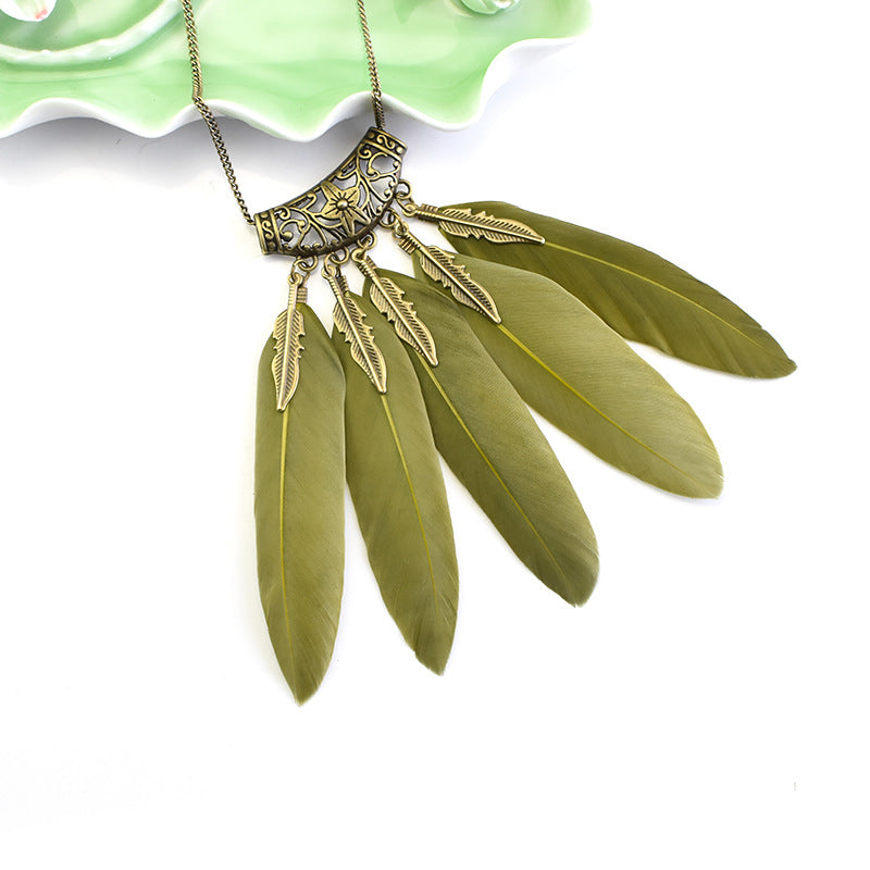 Wholesale Feather Indians Weave Chains of Vintage Leaf Sweaters