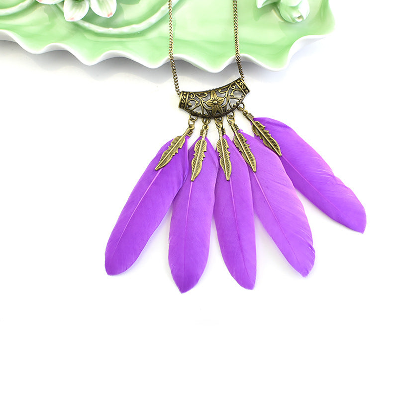 Wholesale Feather Indians Weave Chains of Vintage Leaf Sweaters