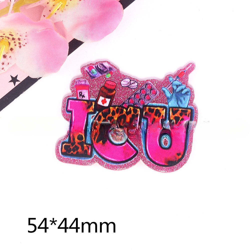 Wholesale 10pcs Cartoon Anime Letters Medical DIY Patch Accessories FlatBack