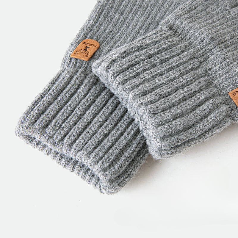Wholesale Winter Velvet Thickened Knitted Wool Touch Screen Gloves