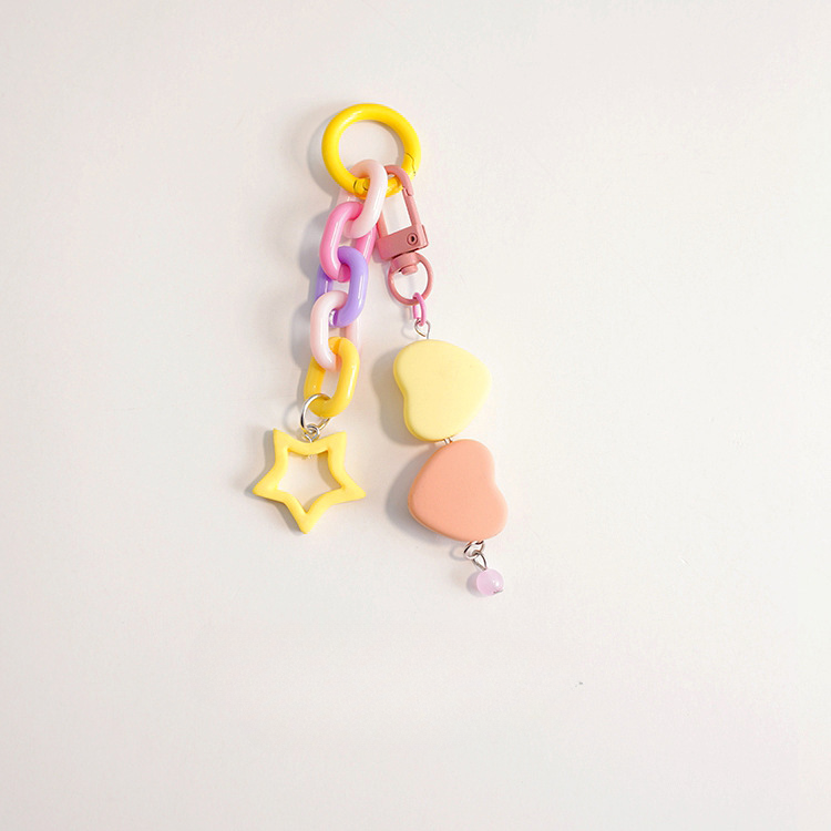 Color de plástico al por mayor Contrast amor Keychains