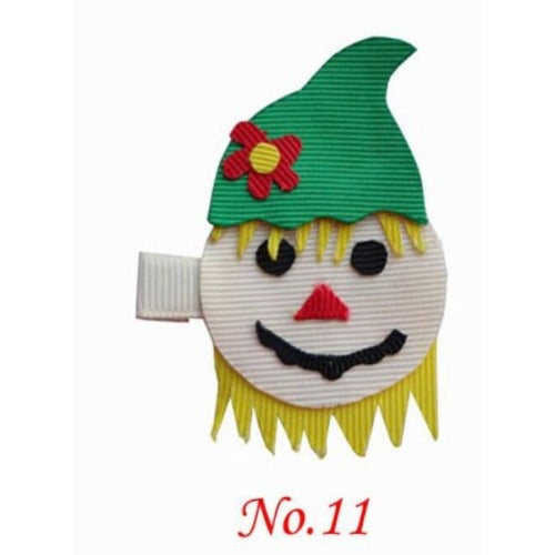 Wholesale of 10pcs Circus Clown Fabric Children's Hair Clips