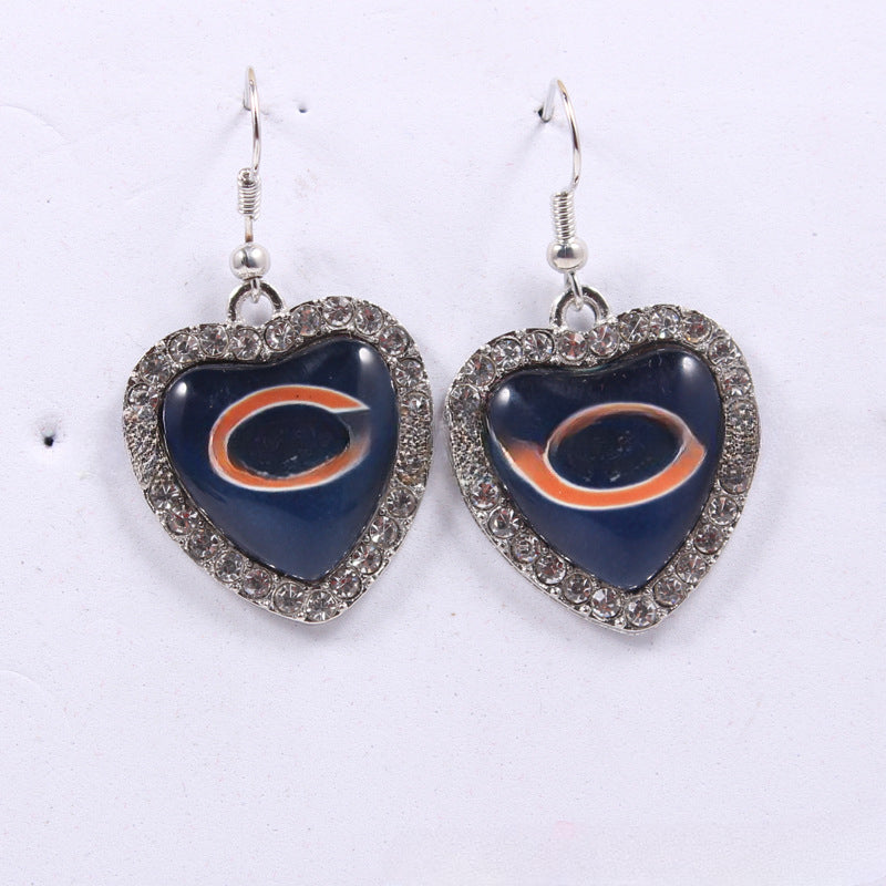 Wholesale Diamond Peach Dot  Logo Earrings