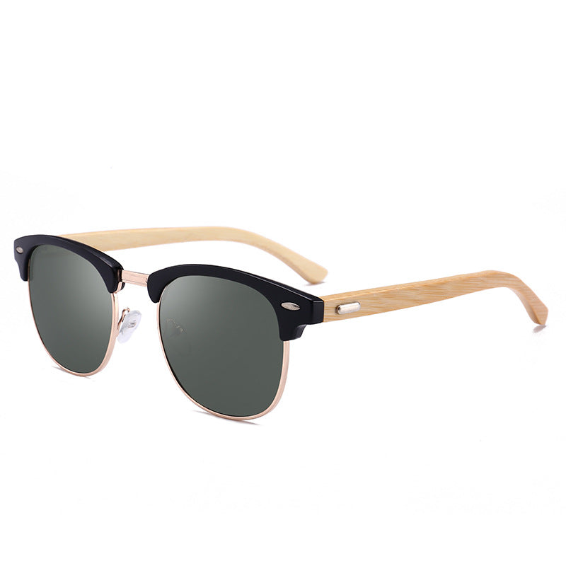Wholesale Polarized sunglasses for men and women bamboo legs retro glasses