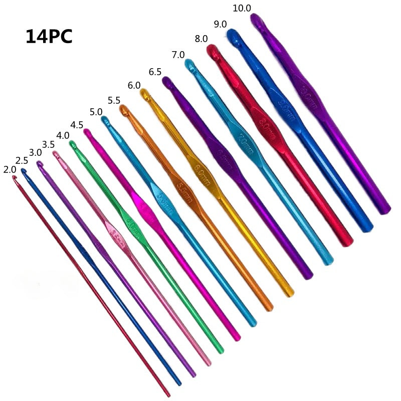 Wholesale 10PCS Aluminum Alloy Oxidized Set Aluminum Crochet Crochet Hooks
