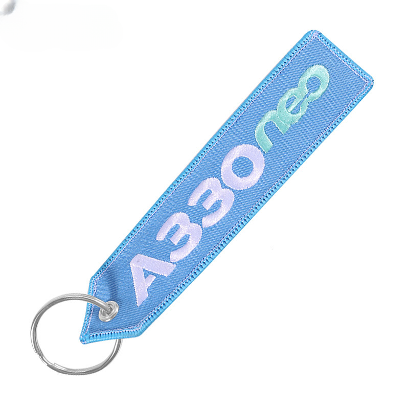 Wholesale Polyester Boeing Embroidery Keychain