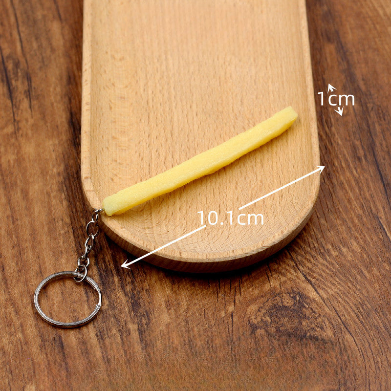 Wholesale Simulation PVC Fried Chicken Legs and French Fries Keychain