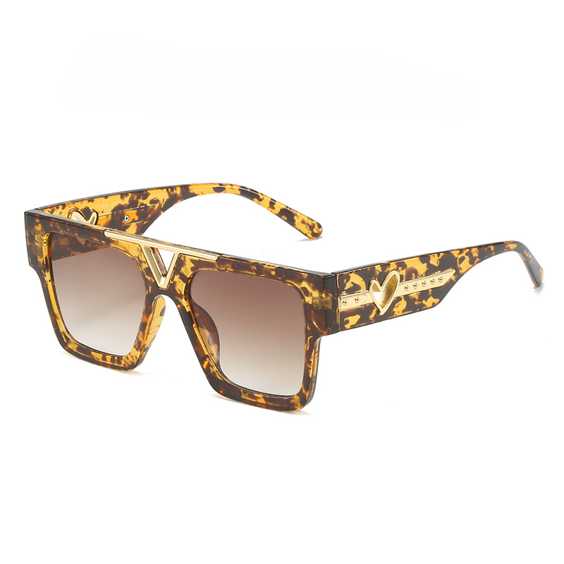 Wholesale Color Gradient Large Frame PC Sunglasses