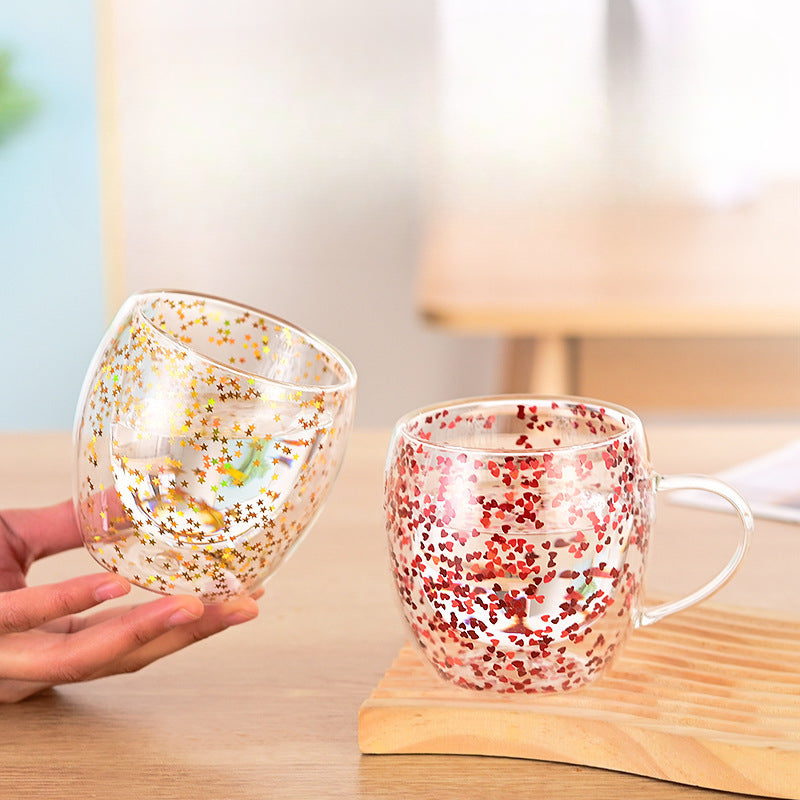 Wholesale New Double-layer High Borosilicate Glass with High Aesthetic Value and Multiple Styles of Glass Cup