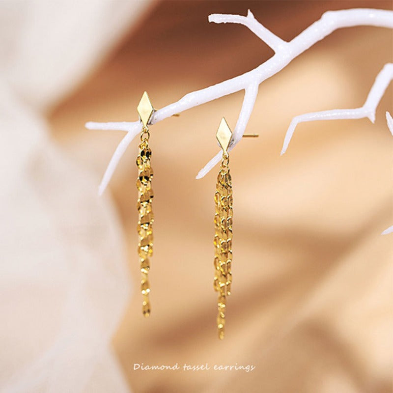 Wholesale 925 Sterling Silver Diamond Tassel Earrings