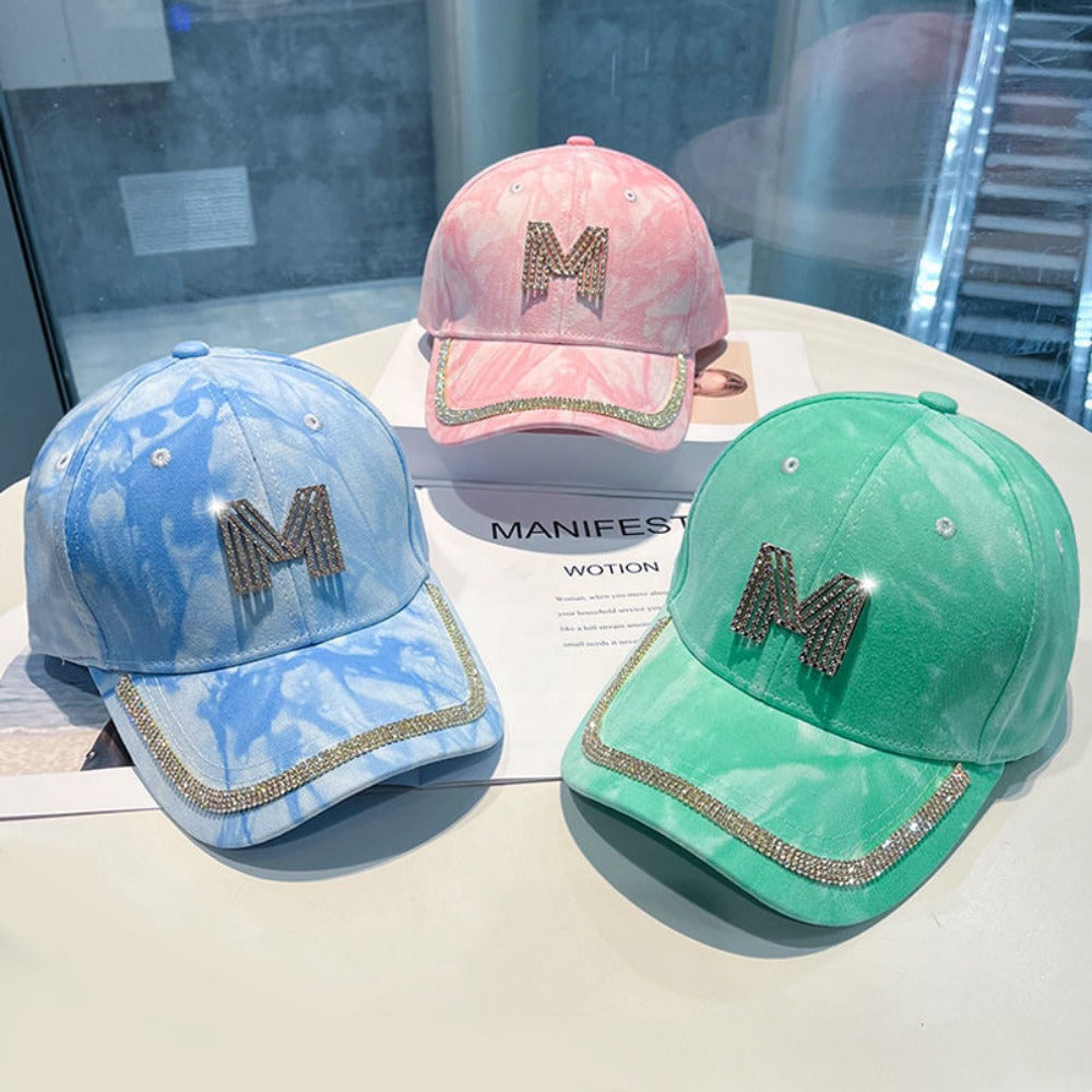 Wholesale Fashion Rhinestone M Letter Sun Protection Baseball Cap