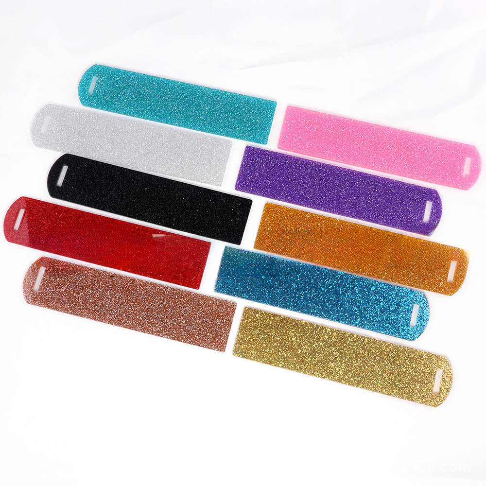 Wholesale 10pcs New Blank Glitter Acrylic Bookmark Di Pendant Card Bookmark