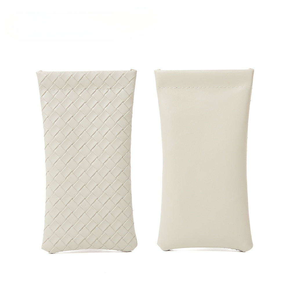 Whoelsale Solid Color Woven PVC Leather Eyewear Storage Bag