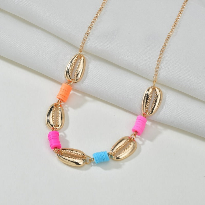 Wholesale Bohemian Style Alloy Shell Fashionable Soft Ceramic Necklaces