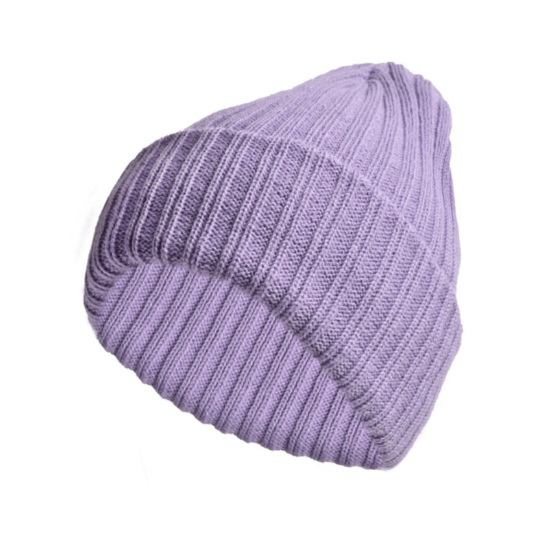 Wholesale Solid Color Yarn Autumn and Winter Outdoor Windproof and Warm Knitted Hat