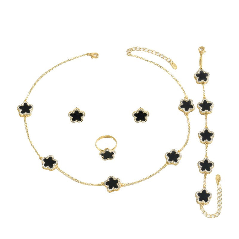 Wholesale Jewelry Set Flower Diamond Design Necklaces