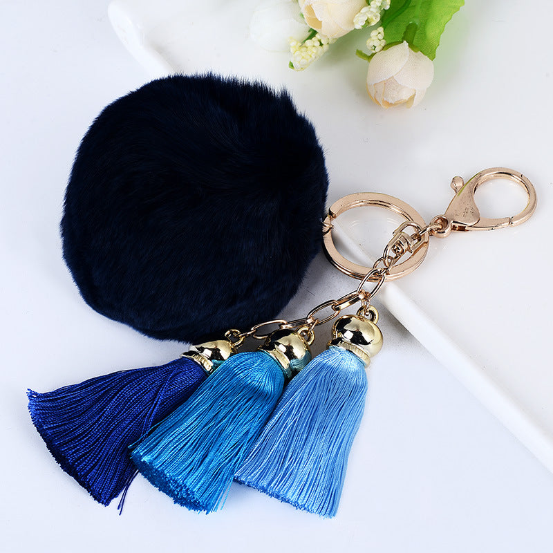 Wholesale Creative New Plush Ball Tassel Pendant Wholesale Plush Keychains