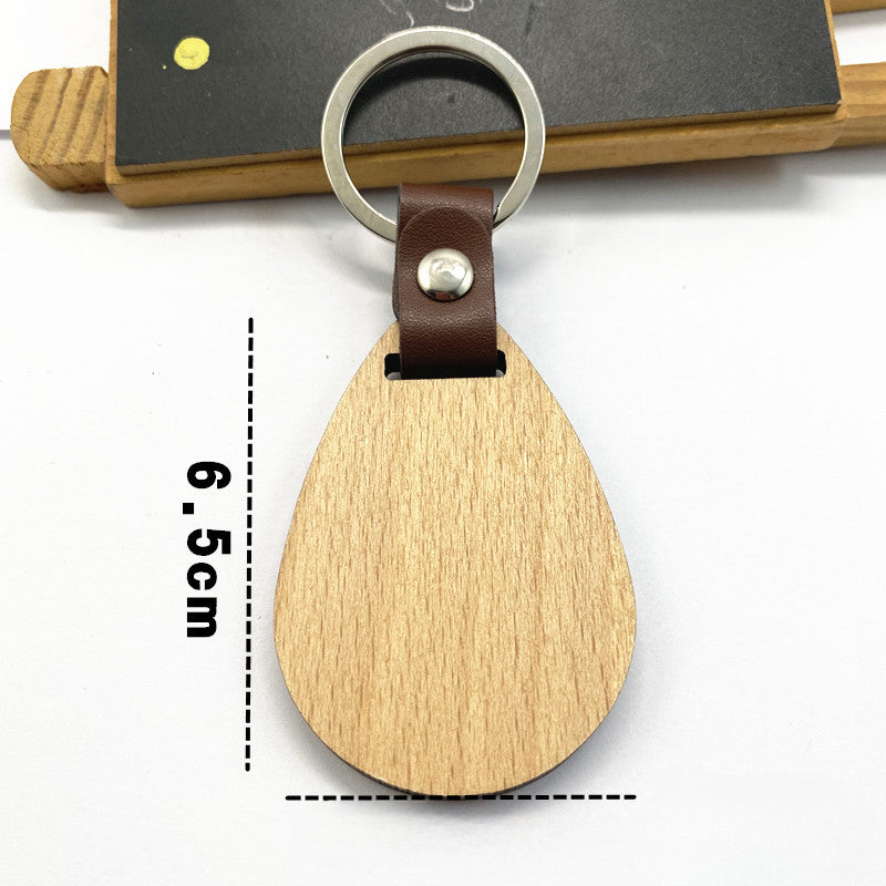 Llavero de madera en blanco de bricolaje al por mayor