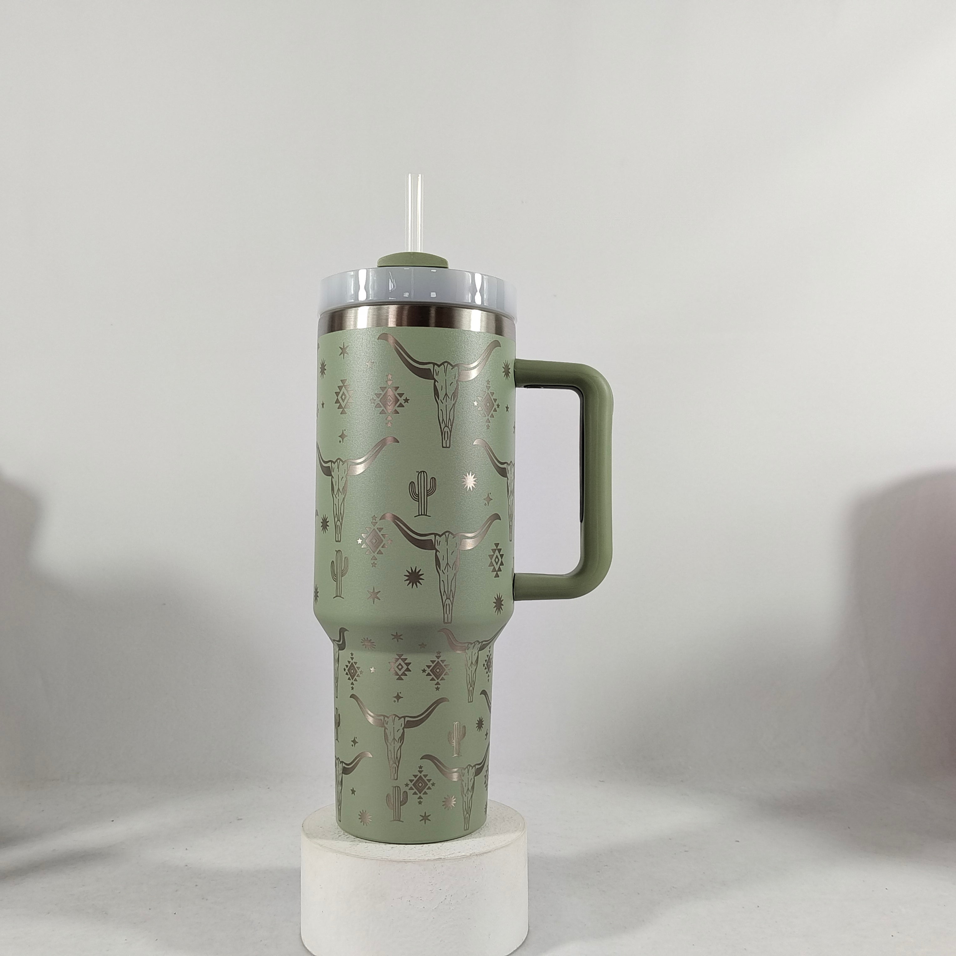 Wholesale Second Generation 40oz Handle Car Cup Laser Bull Head Stainless Steel Car Cooling Ice Cup