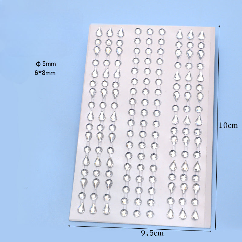 Wholesale Acrylic AB Diamond Antique Feng Hua Dian Makeup Stage Performance Eye Patch Diamond Eyebrow Center Patch