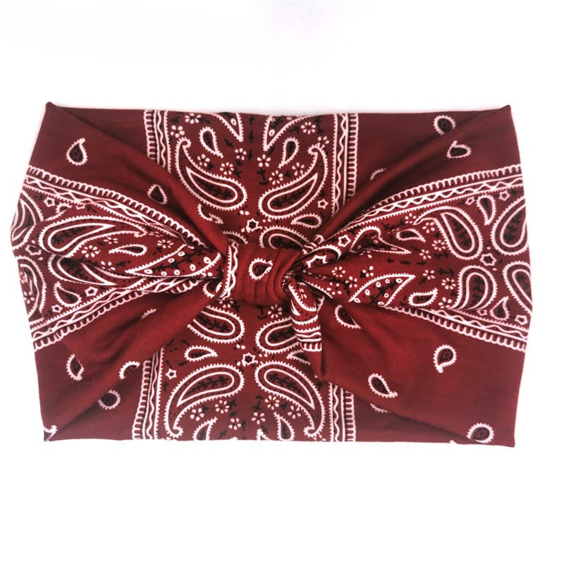 Wholesale 10PCS Wide Edge Knotted Fabric Elastic Leopard Pattern Hair Bands