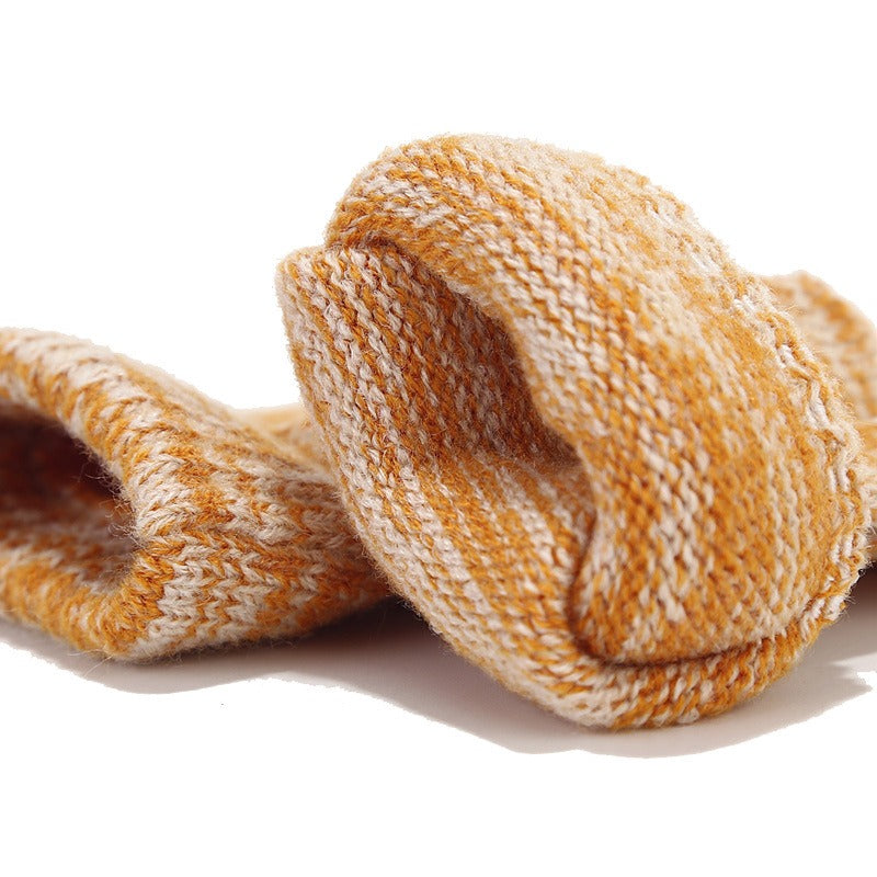 Wholesale Children's Winter Woolen Hat Double Ball Knitted Hat Scarf Gloves Set