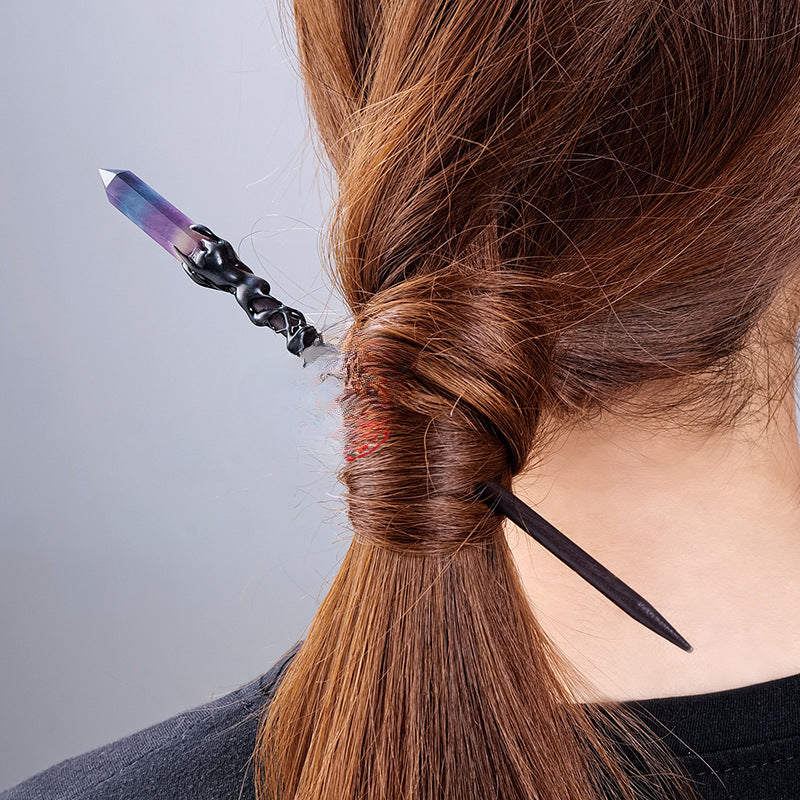Wholesale Natural Stone Crystal Ball Halloween Hairpin