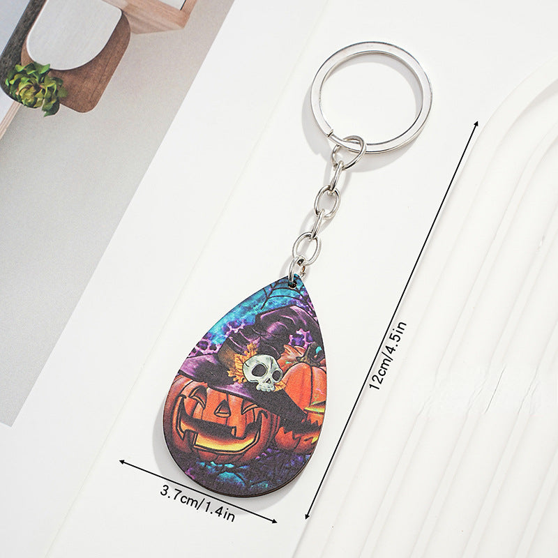 Wholesale of New Halloween Pumpkin Ghost Houses Acrylic Keychain