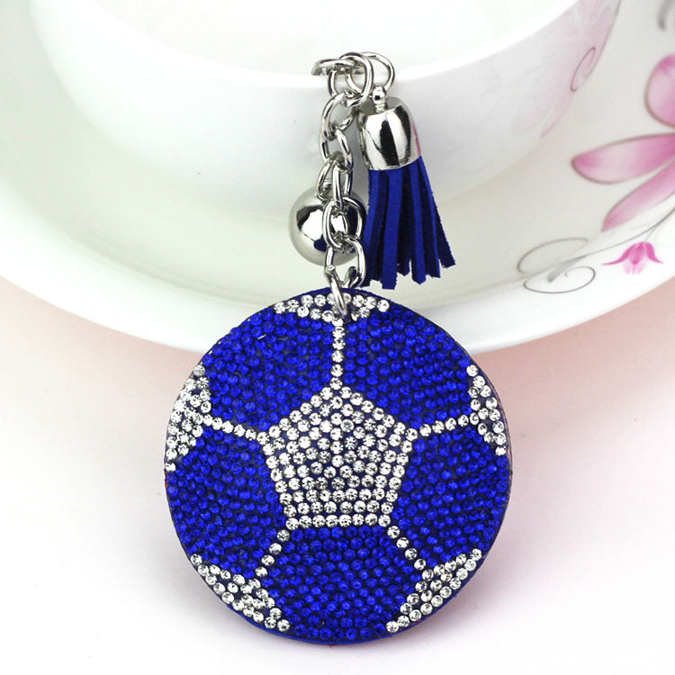 Wholesale Alloy Diamond Studded Football Keychains