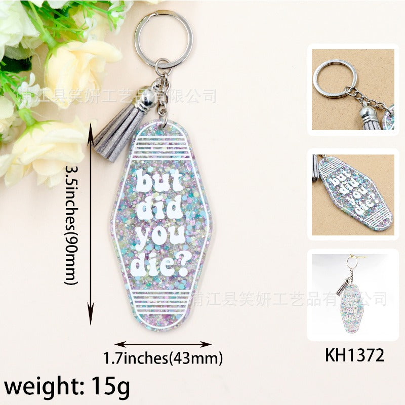 Wholesale Car Room Card Acrylic UV Printing Laser Cutting Keychains