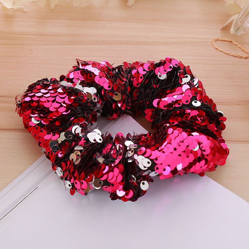 Wholesale Version of Sequins Rubber Band Hair Scrunchies