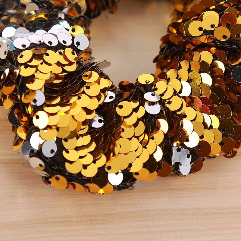 Wholesale Version of Sequins Rubber Band Hair Scrunchies