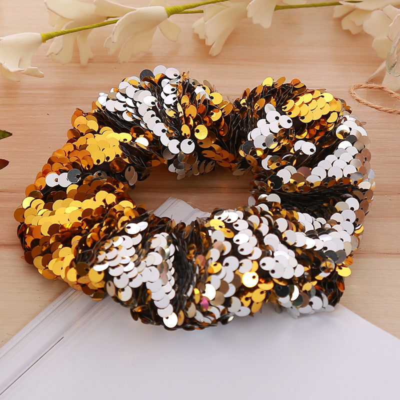 Wholesale Version of Sequins Rubber Band Hair Scrunchies