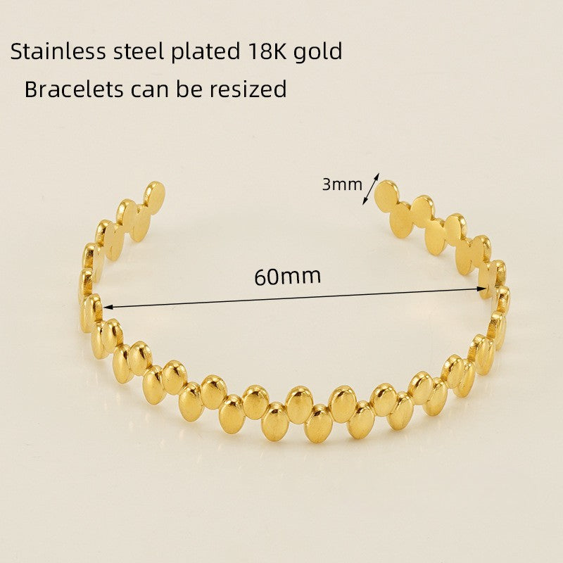 Wholesale Stainless Steel 18K Open Twist Pattern Adjustable Bracelet