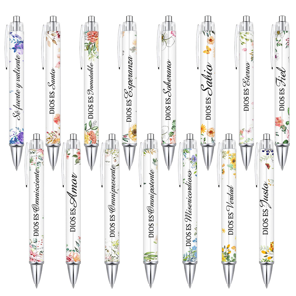 Wholesale 15pcs Spanish Inspirational Bible Verses Plastic Round Pen Body for Office and Gifts