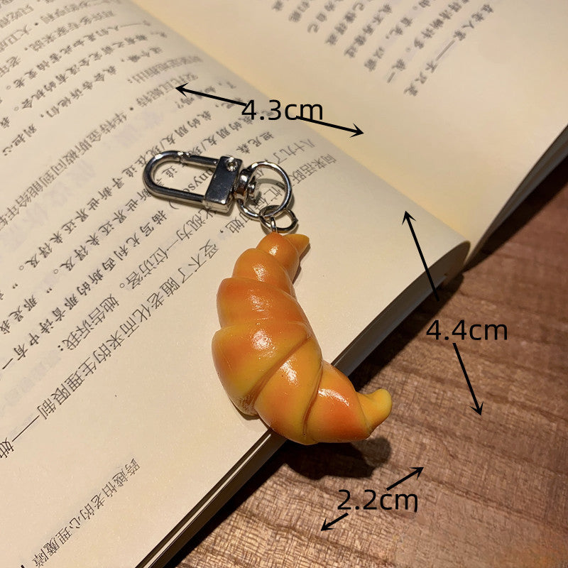 Cadena de llaves de la bolsa de croissant de imitación de imitación de PVC al por mayor