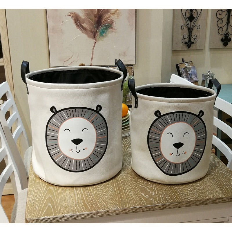 Wholesale Canvas Cartoon Animal Avatar Storage Basket