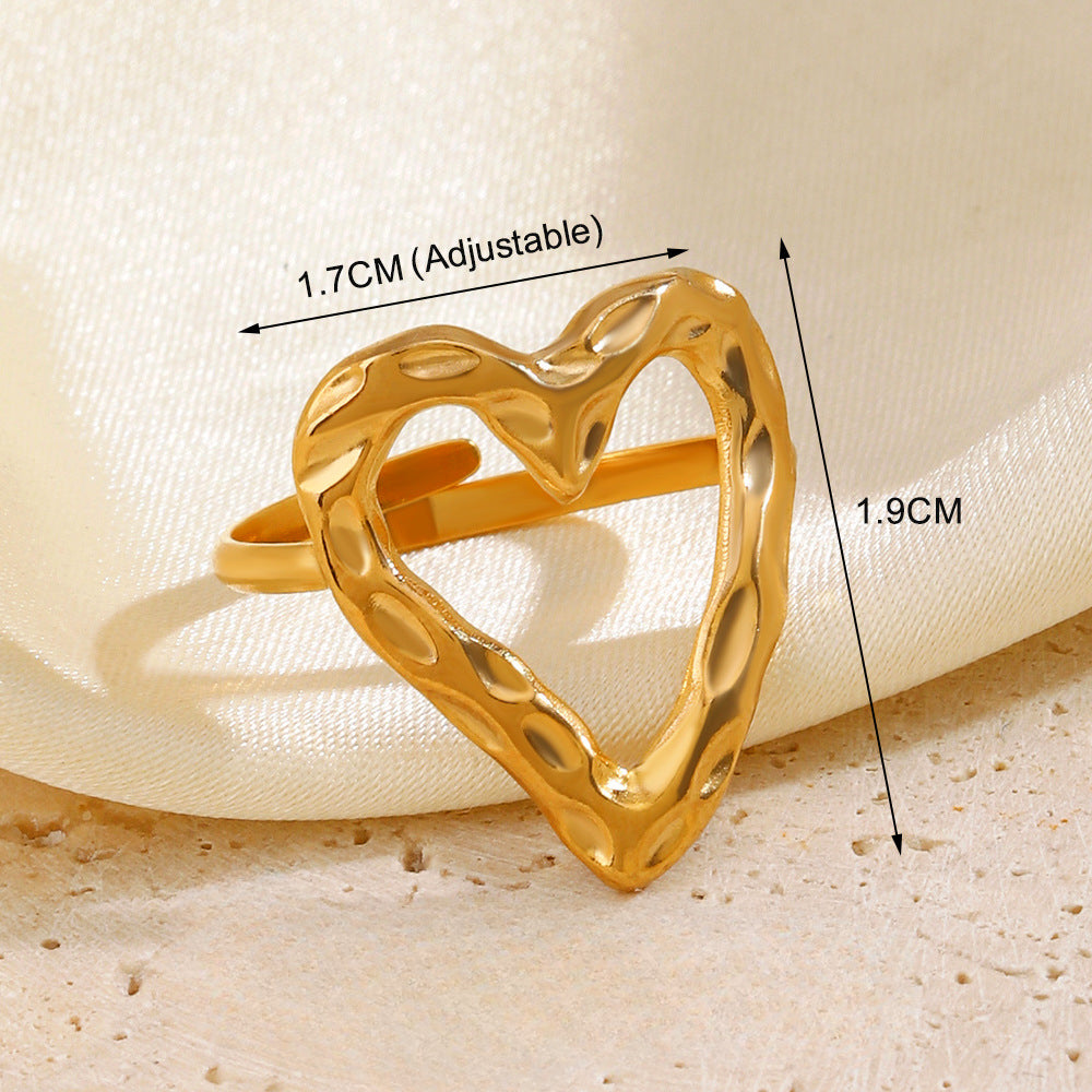 Wholesale Popular Stainless Steel Love Women's Personality Hip Hop Line  Ring