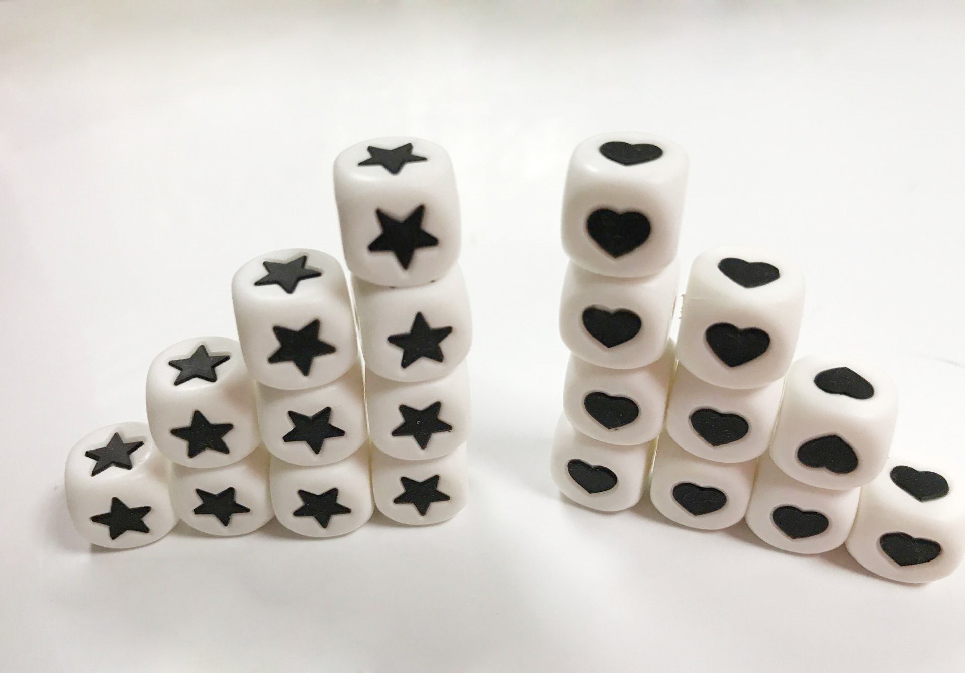 Wholesale 50PCS Valentine's Day 12MM Pentagram Love DIY Silicone Beads