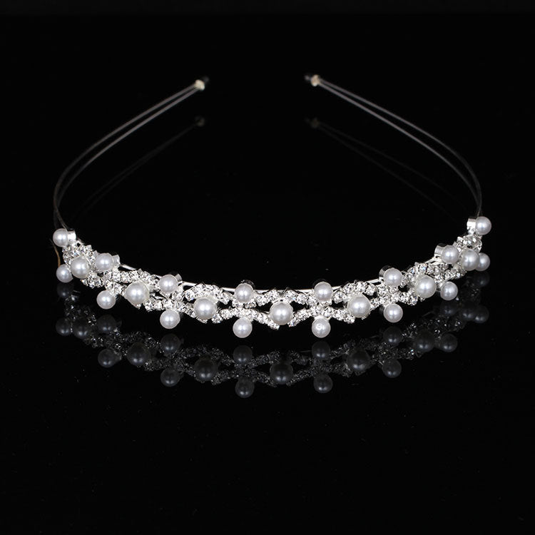 Wholesale Pearl double row rhinestone headband jewelry
