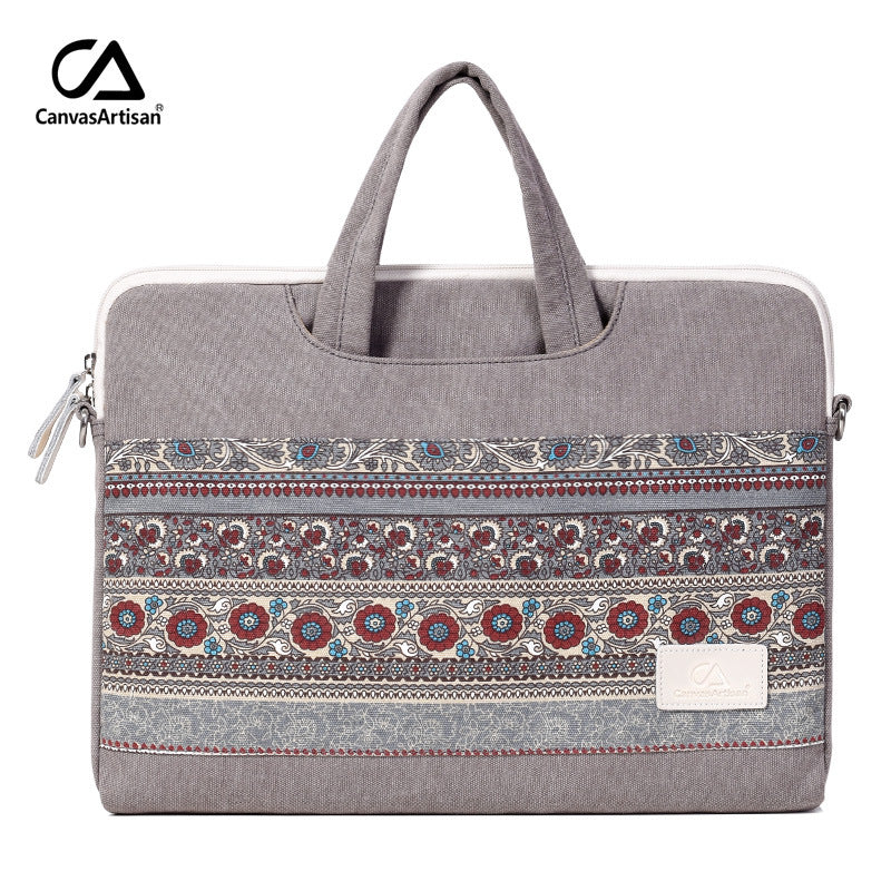 Wholesale Ethnic Canvas Laptop Liner Handbag